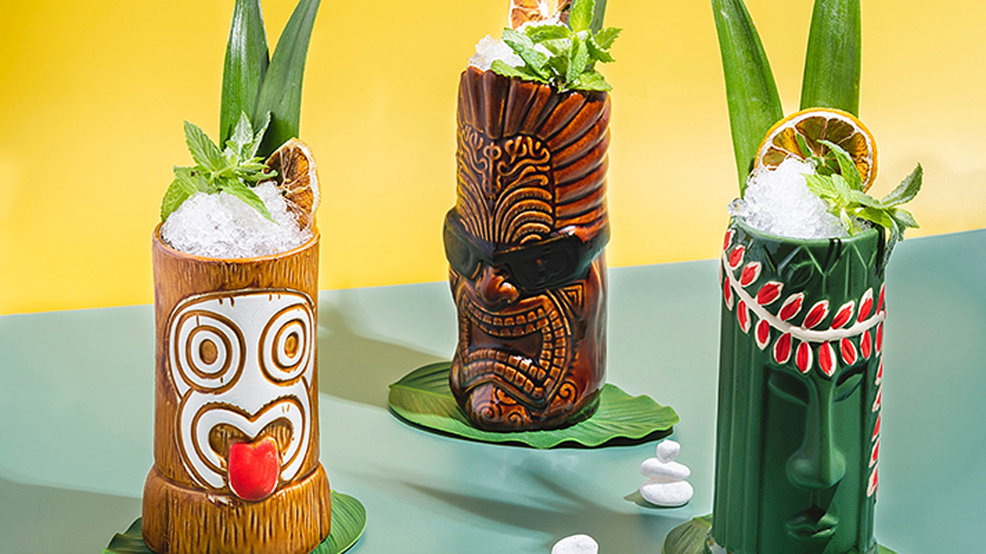 Cocktails in a traditional Hawaiian statue-shaped cup
