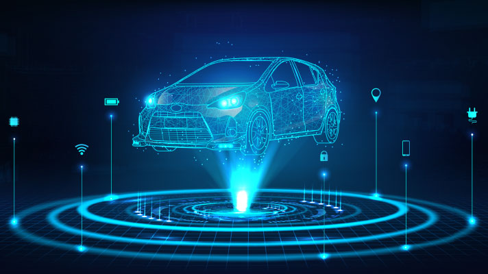 인공지능과 자동차를 접목한 가상의 그래픽