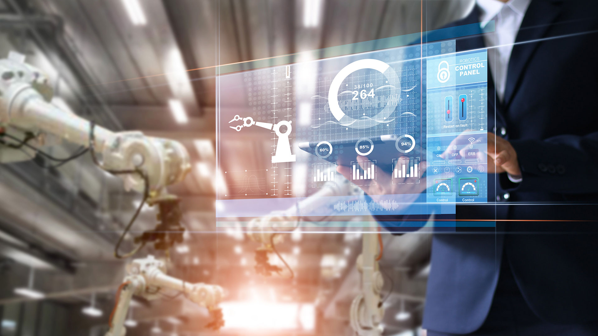 빅데이터 스크린을 만지는 사람