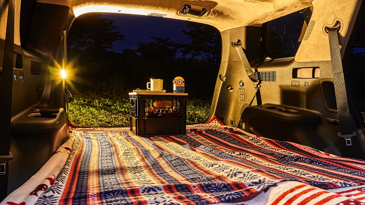 팰리세이드의 넓은 적재 공간이 아늑한 잠자리로 탈바꿈