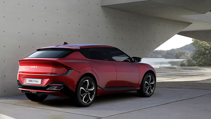 기아 EV6 GT 레드 측면 앵글