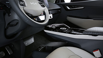 Steering wheel and center console of Kia EV6
