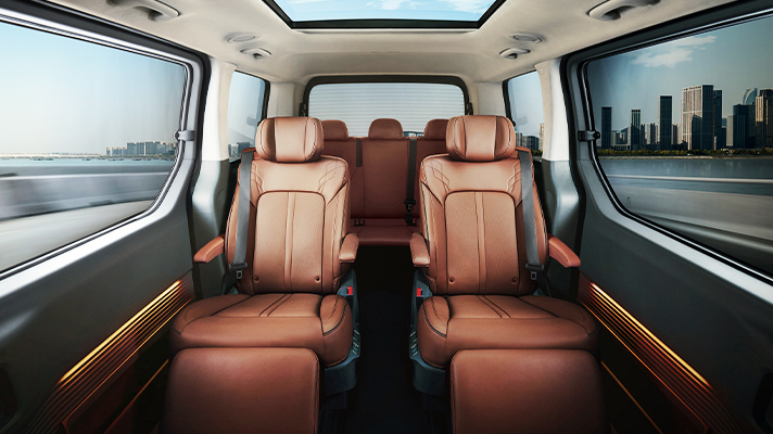 Rear seat interior view of Hyundai STARIA