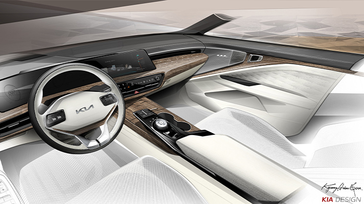 기아 K8 인테리어 디자인 컨셉 모습