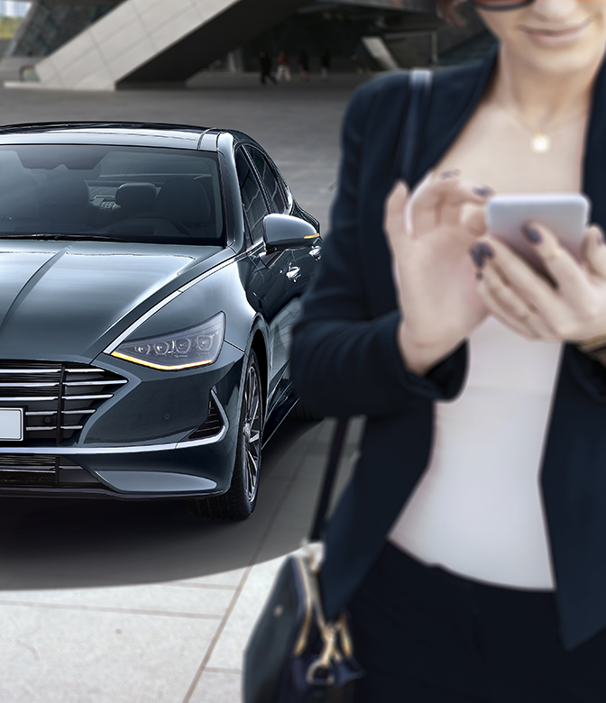 쏘나타 히든라이팅 램프의 전면부 모습