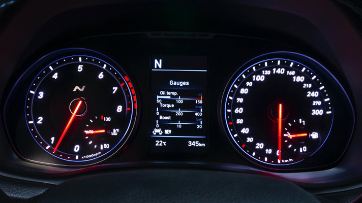 Dashboard of the i30 N and Veloster N