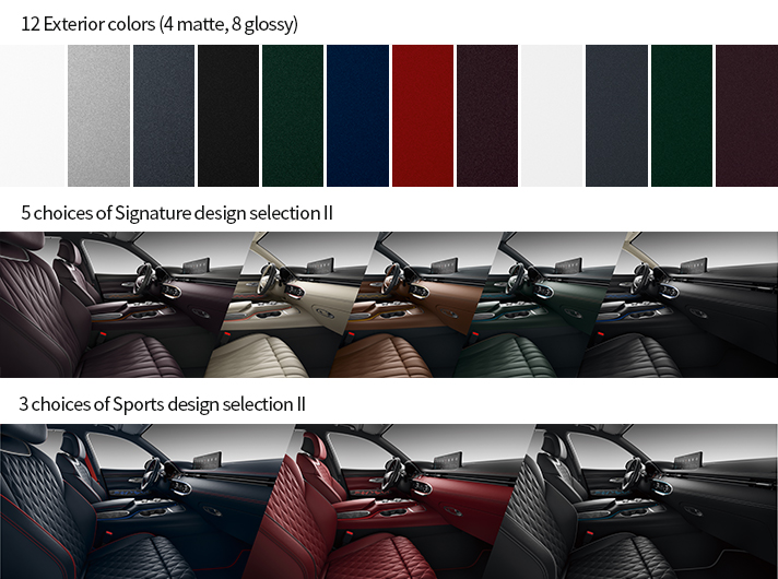 12 Exterior colors of Genesis GV70 and 8 design selections