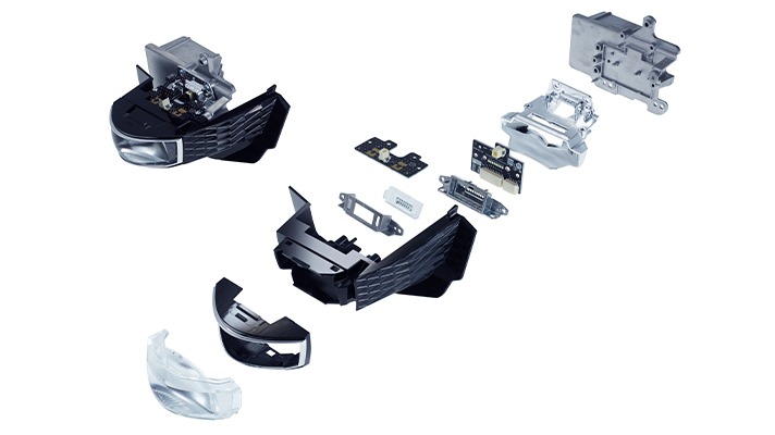 쿼드램프 하이빔 모듈 세부 구조