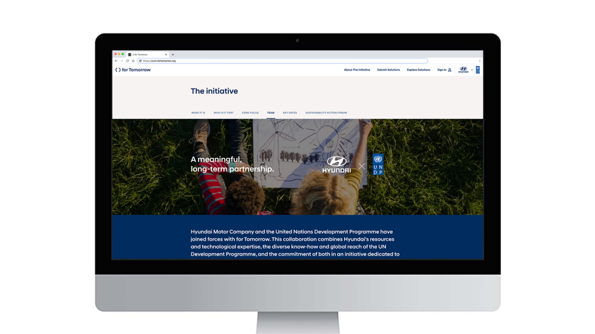 for Tomorrow 캠페인 웹 화면