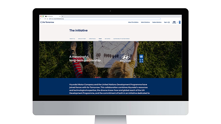 for Tomorrow 캠페인 웹 화면