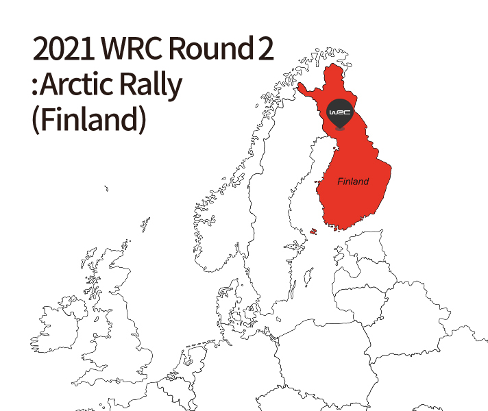 Map of WRC 2nd Round 2021 Arctic Rally Finland