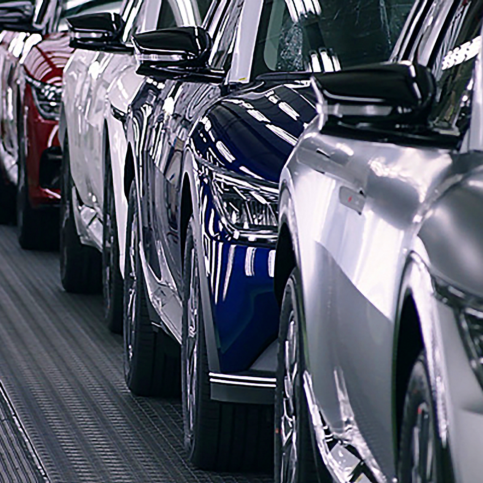 완성된 EV6가 검수 과정을 기다리고 있다