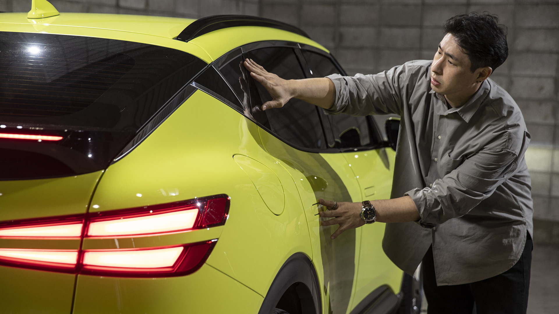 GV60에 대해 설명하는 정명진 책임연구원