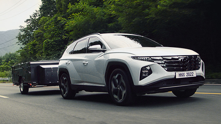 트레일러를 견인하는 투싼 하이브리드