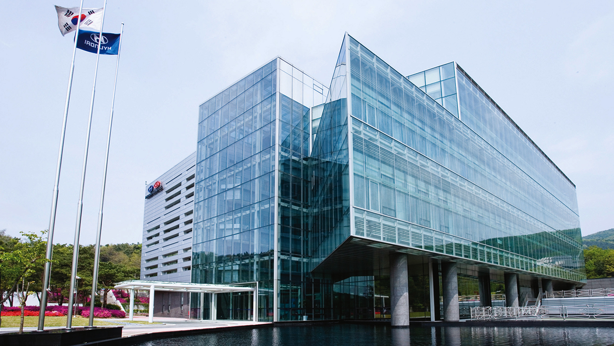 Exterior view of Hyundai-Kia hydrogen fuel cell vehicle R&D center