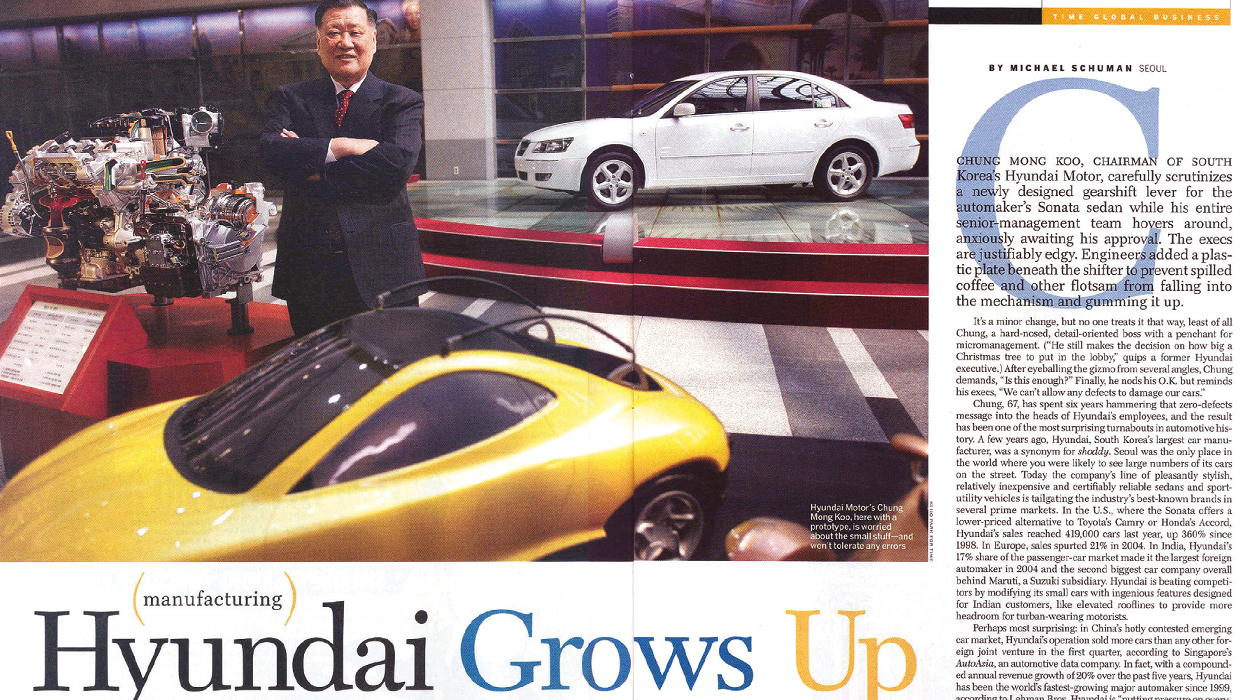 Hyundai Motor Group’s quality management story and overseas market expansion strategy featured on the cover story of Time magazine in the US