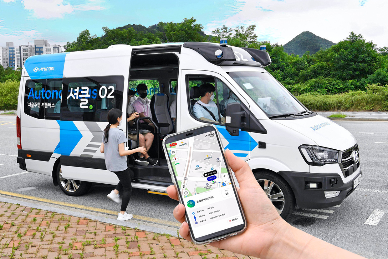 Shucle mobile app and people getting in vehicle