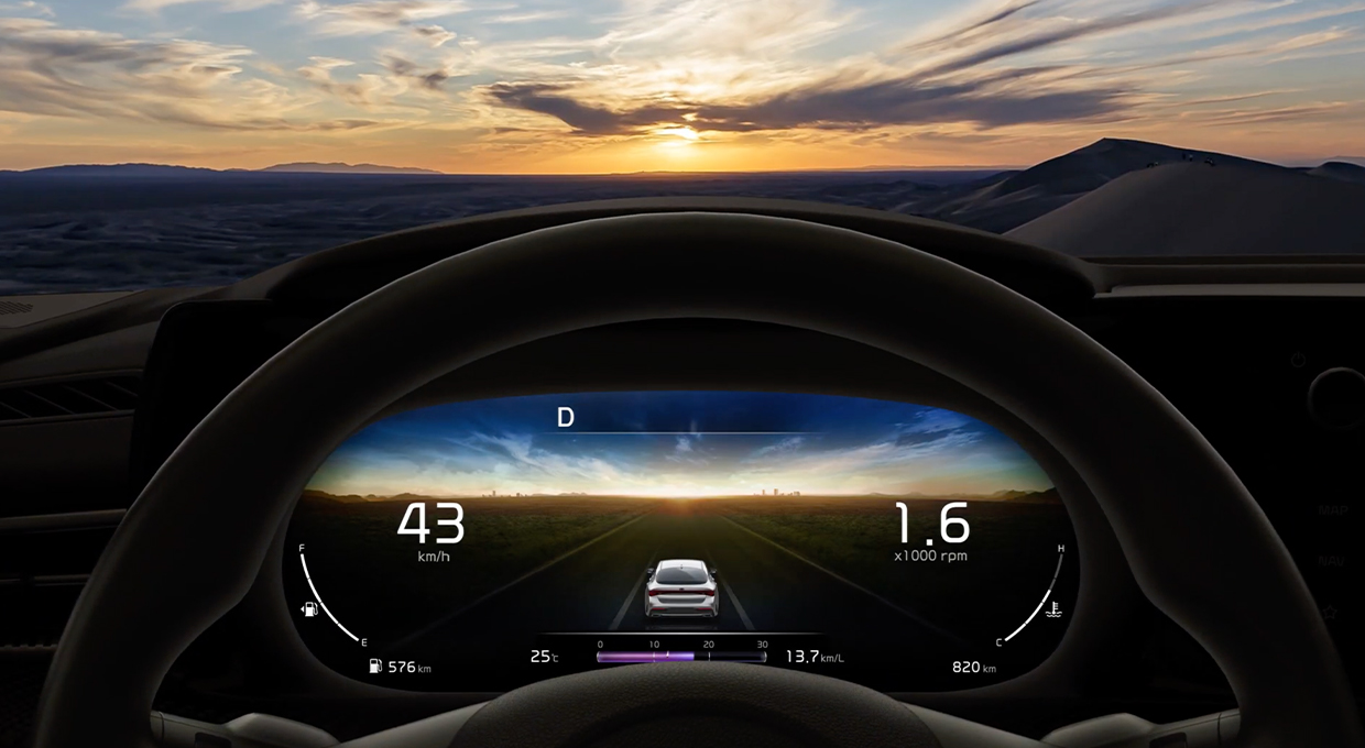 기아자동차의 인포테인먼트 시스템 화면