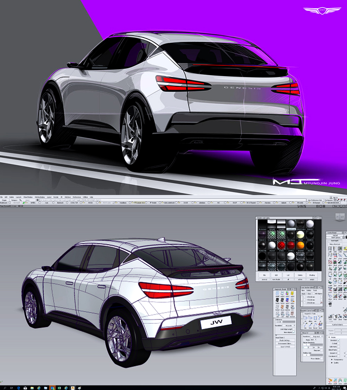 Genesis GV60 sketch design and digital data