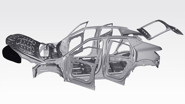 제네시스 GV60의 BIW 디자인