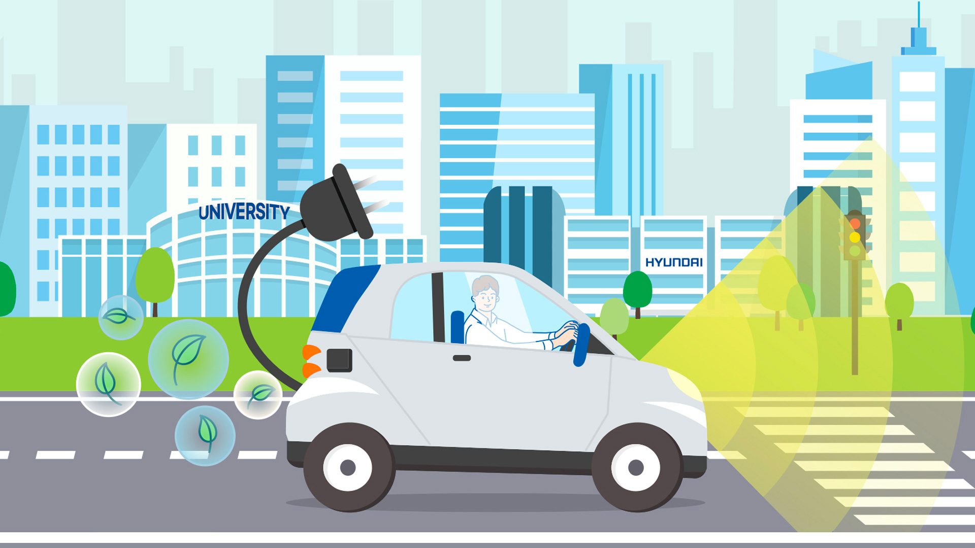 H-모빌리티클래스 참가자 모집 포스터 일러스트