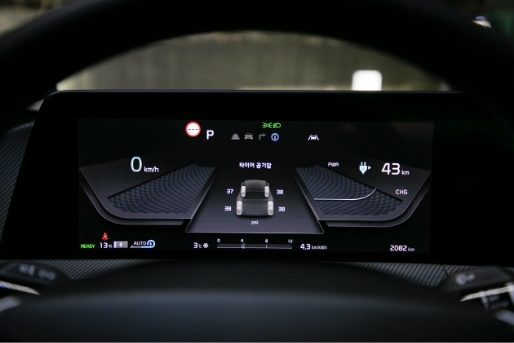 Instrument panel showing tire pressure