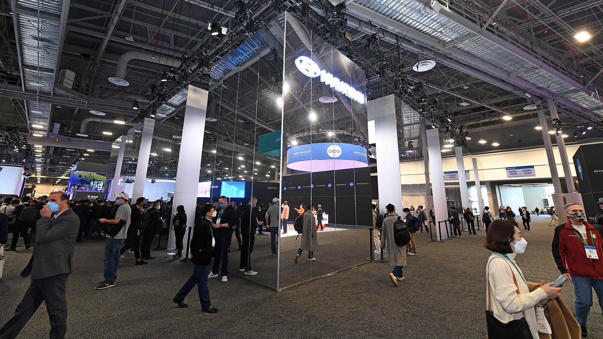 Hyundai's booth at CES 2022 and people