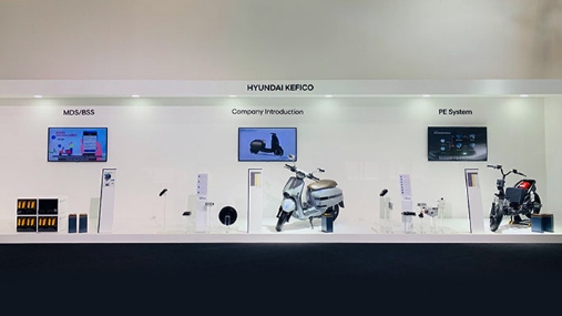Hyundai Kepico's exhibition hall participating in Indonesia's future electric vehicle ecosystem event in October 2021