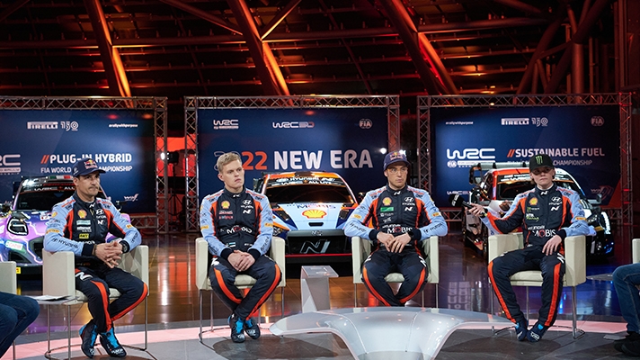 The drivers of the Hyundai World Rally team in the 2022 season