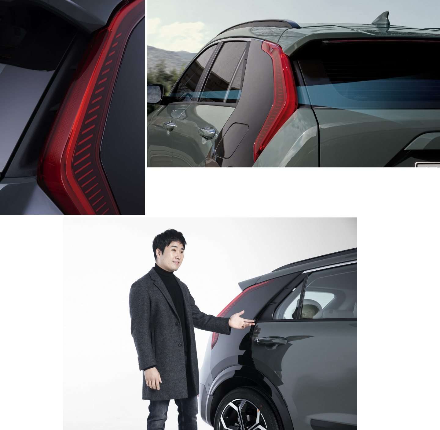 기아 신형 니로의 공기역학적인 C필러를 설명하는 기아외장디자인2팀 윤종명 책임연구원