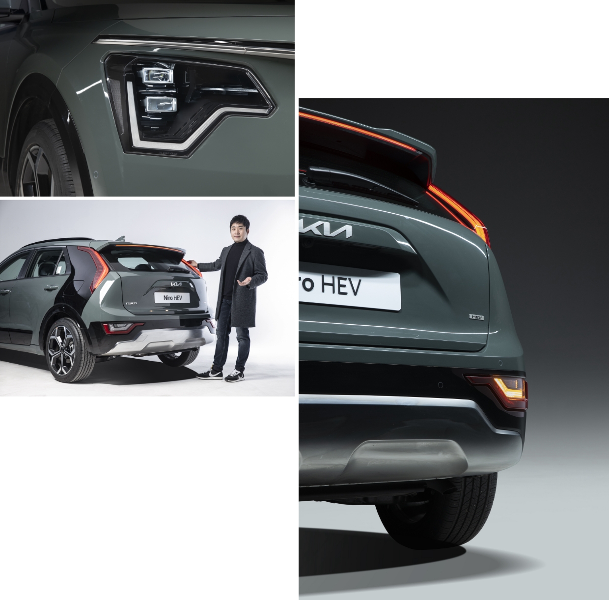 Jong-myeong Yun, a senior researcher who explains the design of Kia new Niro's front and rear lamps