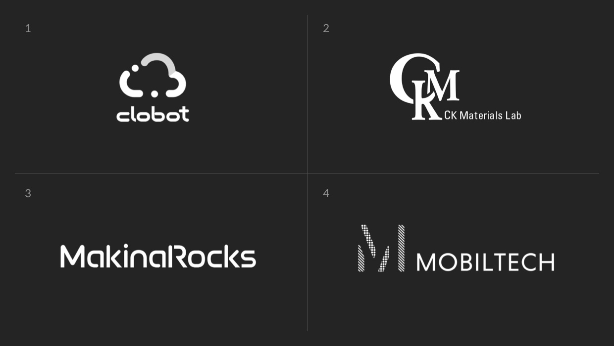 CLOBOT, CK MATERIALS LAB, MAKINAROCKS, MOBILTECH logo