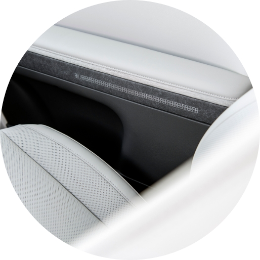 The door armrest and garnish of Ionic 5 using upcycled fiber