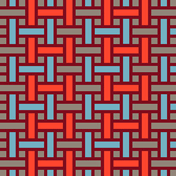 Gen Z Style의 비주얼 조합으로 와인색과 주황색, 하늘색이 섞인 격자 무늬 양식 사진