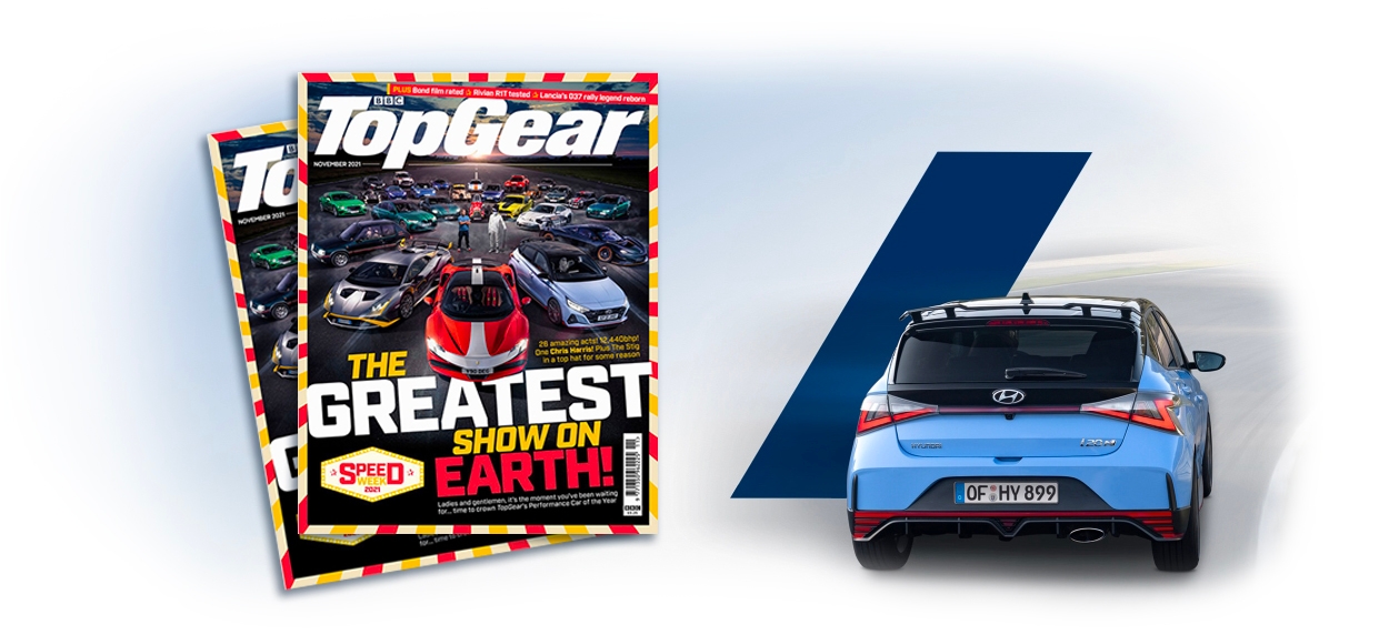 2021년을 대표하는 최고의 차로 현대차 i20 N를 선정한 영국 탑기어 표지