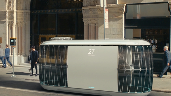 현대자동차가 2020 CES에서 선보인 목적 기반 모빌리티 콘셉트 S-링크의 모습