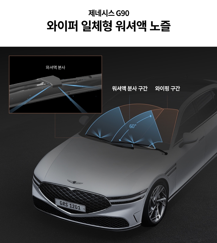 제네시스 G90 와이퍼 일체형 워셔액 노즐