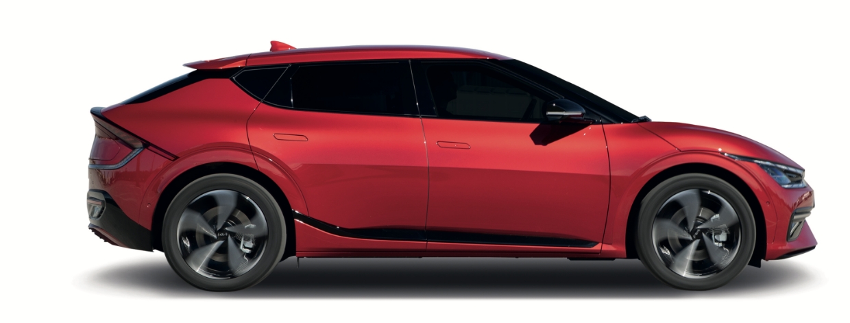 The side view of EV6 driving