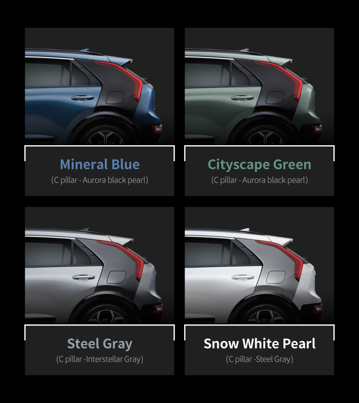 Niro C-pillar accent color layout