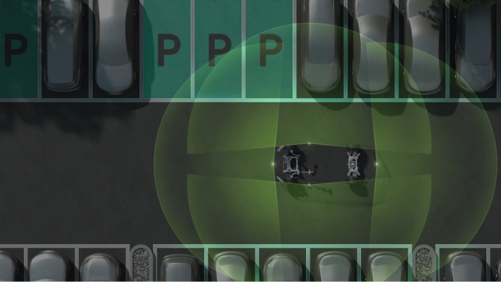 자동 발렛 파킹 기능의 가상 시연 장면