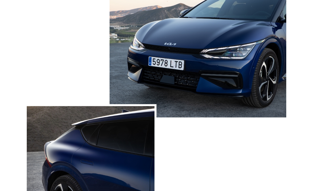 기아 EV6의 디지털 타이거 페이스 및 리어 쿼터 패널