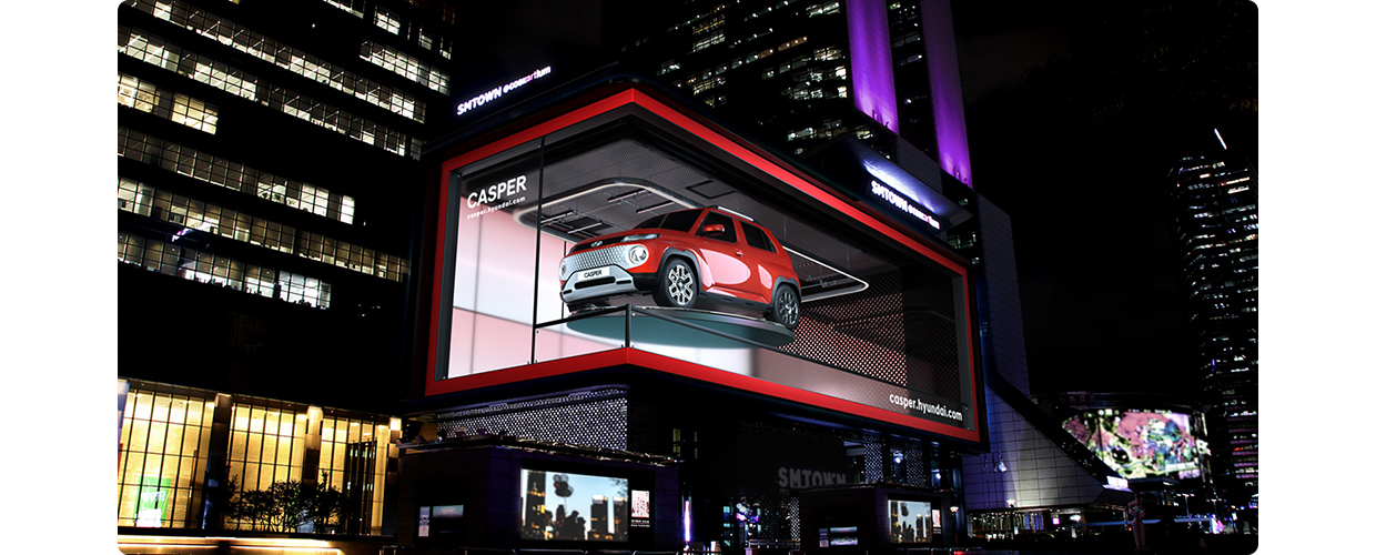 현대차 캐스퍼의 광고 전시 거점을 보여주는 그림