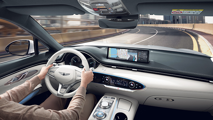 Inside view of Genesis Electrified GV70