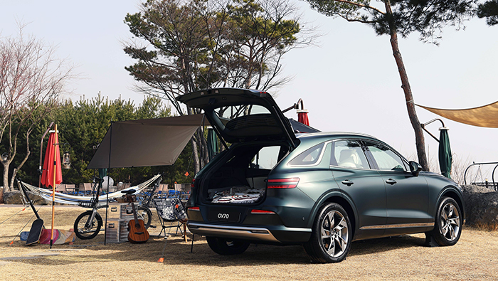 Genesis Electrified GV70 suitable for car park and camping