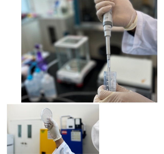 현대차그룹의 사내 스타트업인 엠바이옴이 에코 코팅 기술을 개발 중인 모습