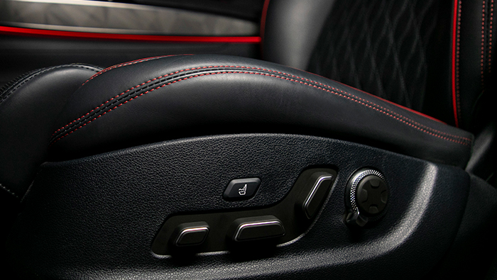 Seat adjustment buttons on the GV70
