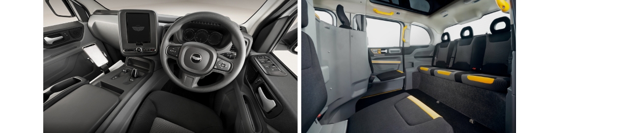 영국 블랙 캡 택시의 내부 모습