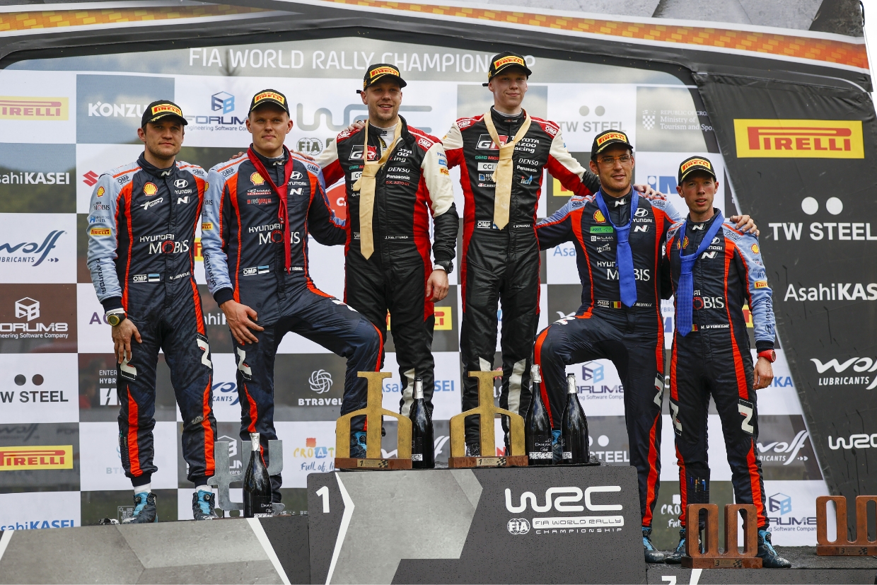 2022시즌 크로아티아 랠리에서 포디엄에 오른 주역들의 모습