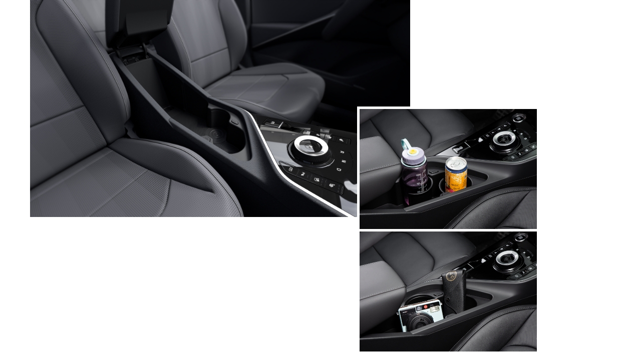 Kia Niro cup holder and center console storage