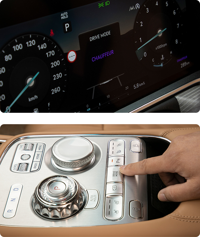 G90의 쇼퍼모드를 작동한 모습